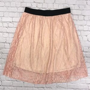LuLaRoe Lola lace skirt size xxl pink beige